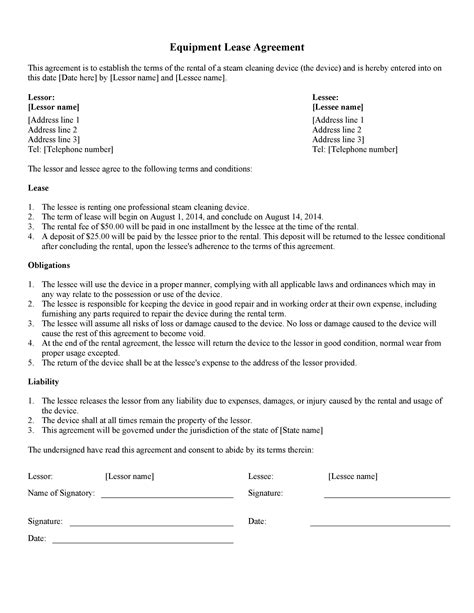 skid steer rental agreement|building equipment rental agreement template.